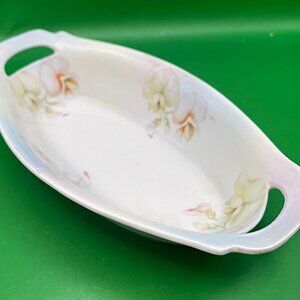 P.S.A.A. Bavaria Porzellanfabrik Schonwald Antique Oval Floral Relish Dish 1920s